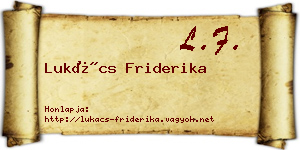 Lukács Friderika névjegykártya