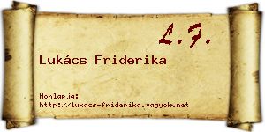 Lukács Friderika névjegykártya