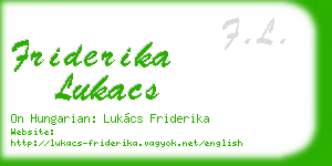 friderika lukacs business card